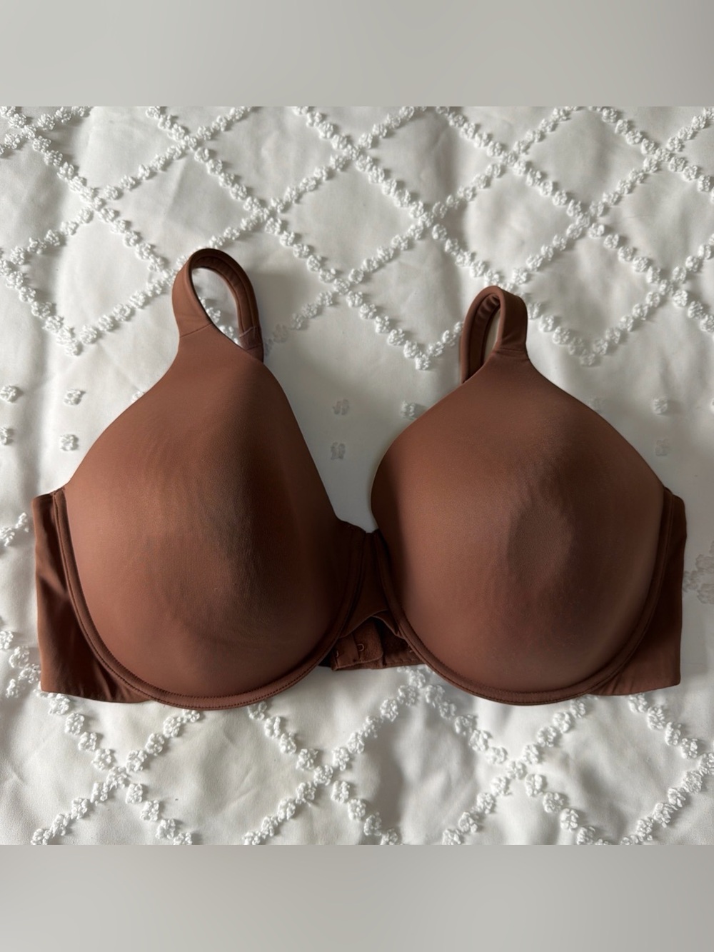 Ambrielle Everyday Underwire Lined Full Coverage Bra Size 44DDD Brown